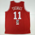 Autographed/Signed Isiah Thomas Indiana Red Basketball Jersey JSA COA