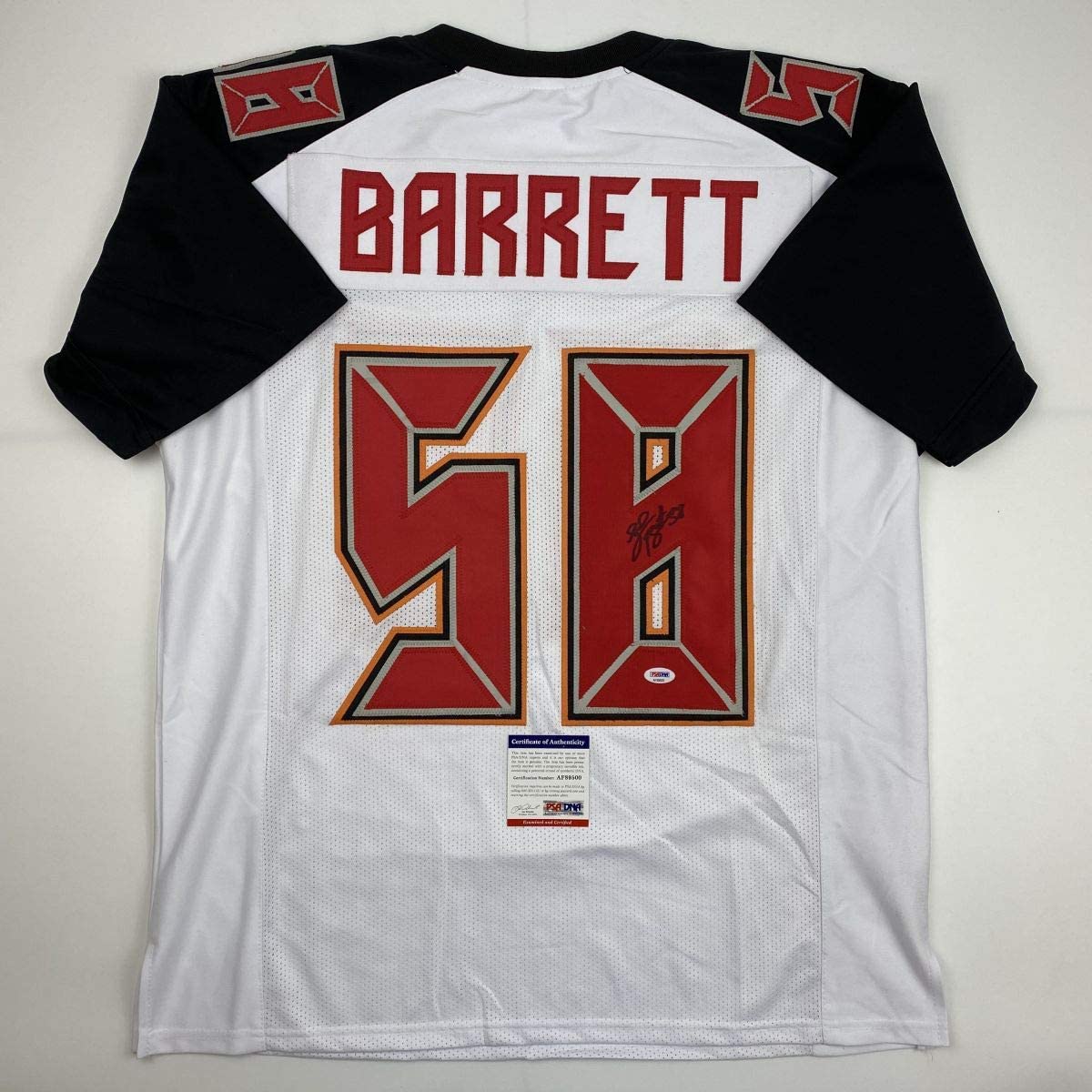 Autographed/Signed Shaquil Barrett Tampa Bay White Football Jersey PSA/DNA COA