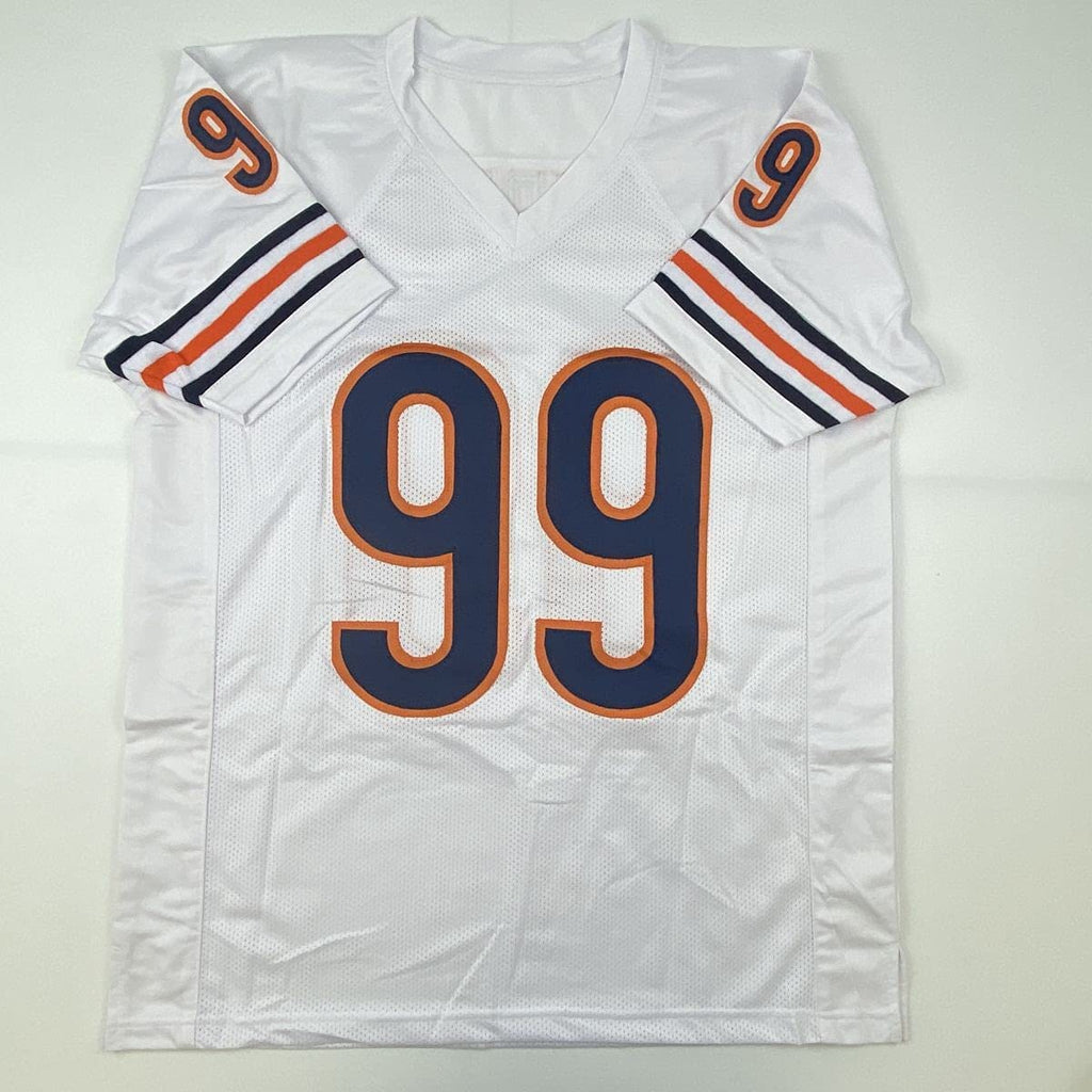 Autographed/Signed Dan Hampton HOF 2002 Chicago White Football Jersey JSA COA