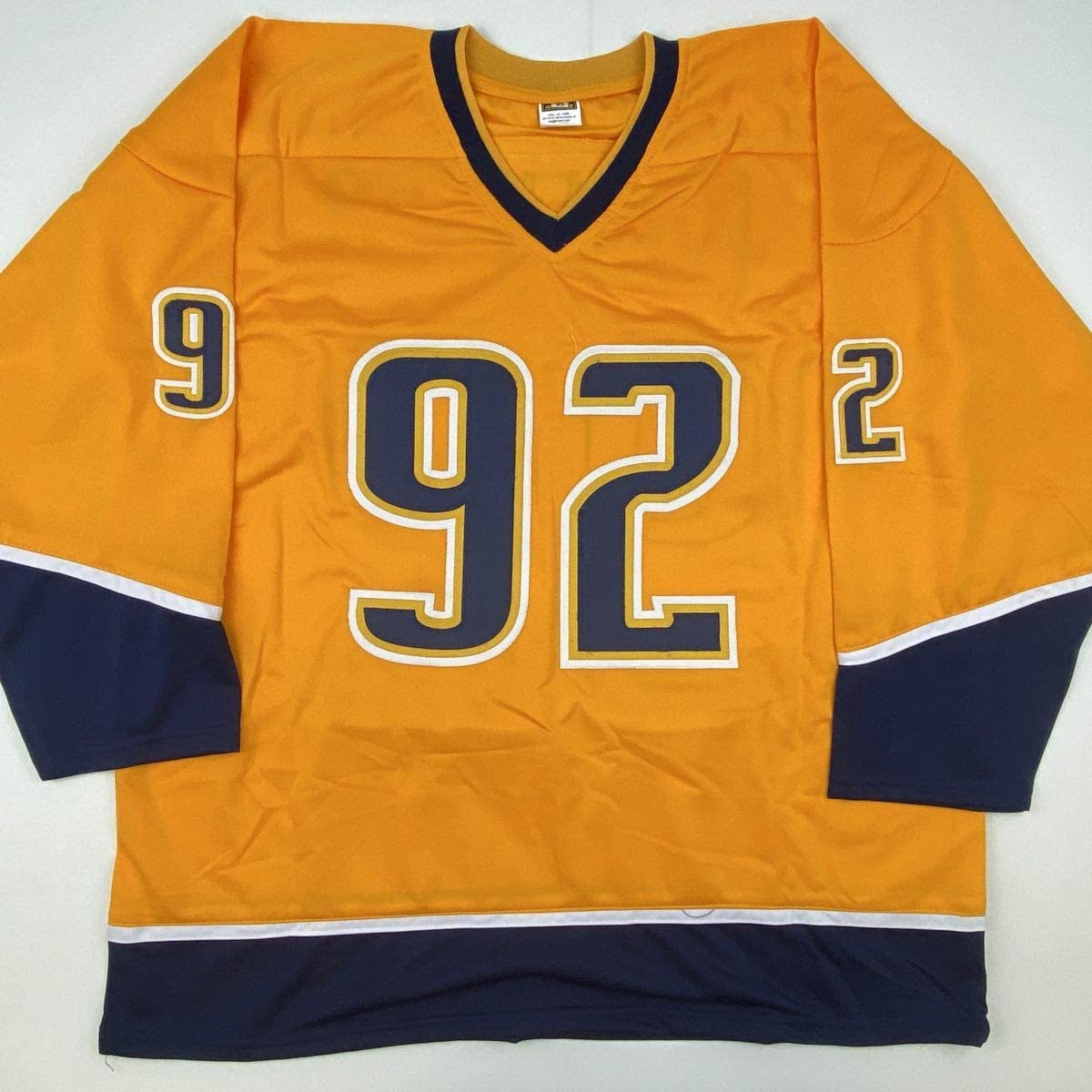Autographed/Signed Ryan Johansen Nashville Yellow Hockey Jersey PSA/DNA COA