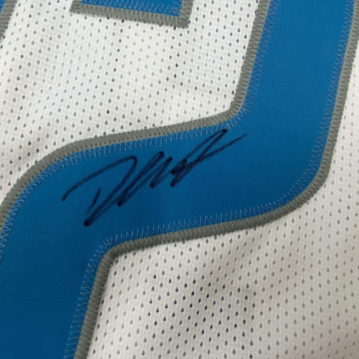 Autographed/Signed D'Andre Swift Detroit White Football Jersey JSA COA