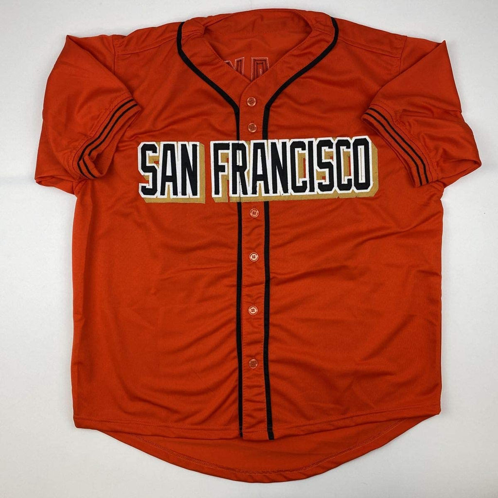 Autographed/Signed Willie Mays San Francisco Orange Baseball Jersey Say Hey Holo COA