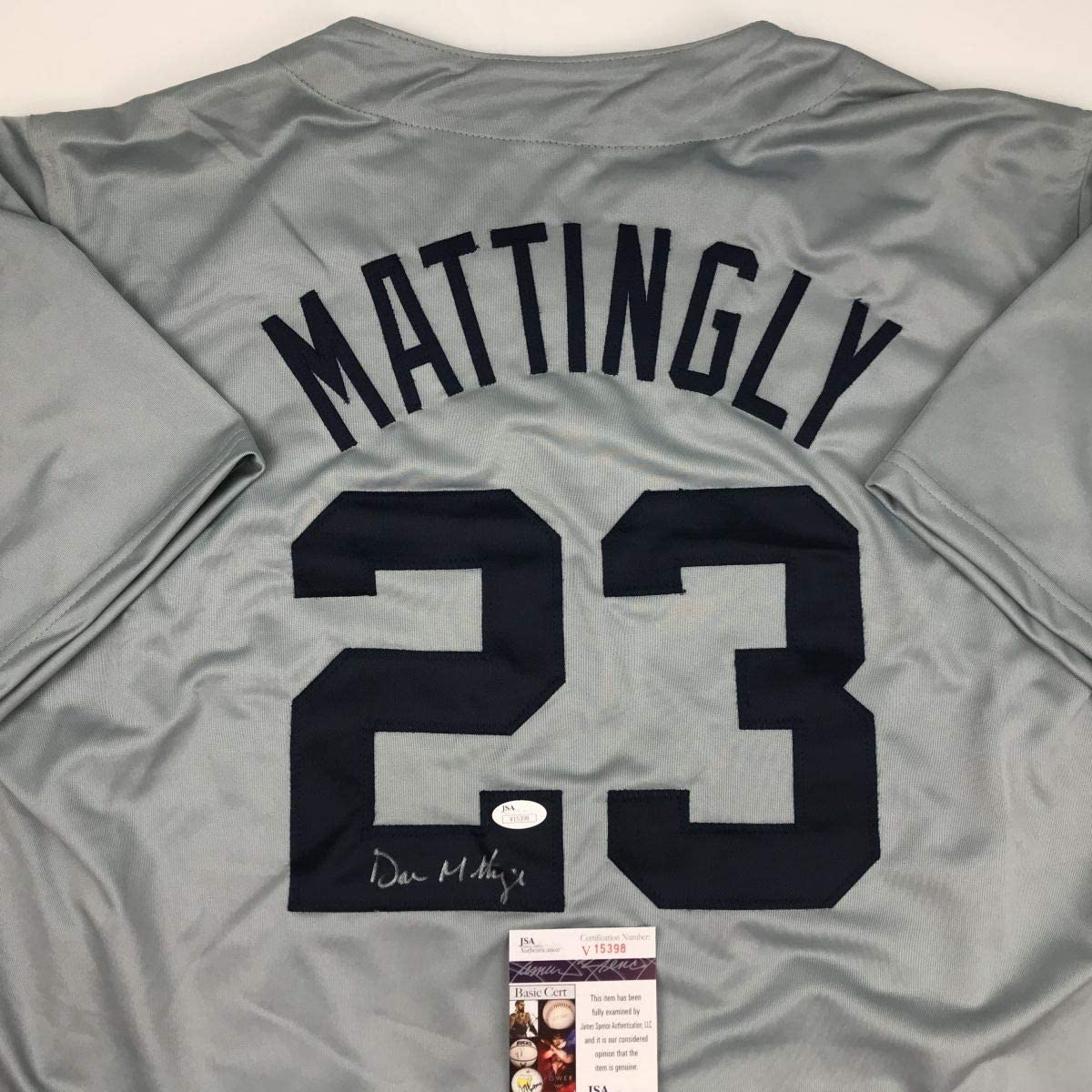Autographed/Signed Don Mattingly New York Grey Baseball Jersey JSA COA