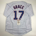 Autographed/Signed Mark Grace Chicago Pinstripe Baseball Jersey JSA COA