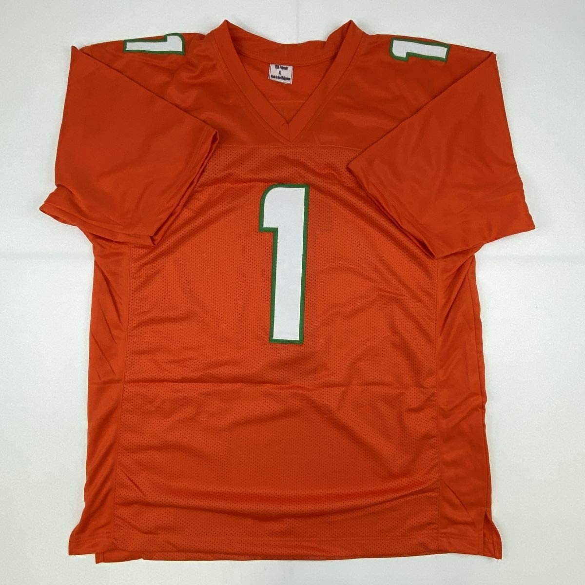 Autographed/Signed Tua Tagovailoa Miami Orange Football Jersey Beckett BAS COA