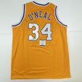 Autographed/Signed Shaquille Shaq O'Neal Los Angeles LA Yellow Basketball Jersey Beckett BAS COA