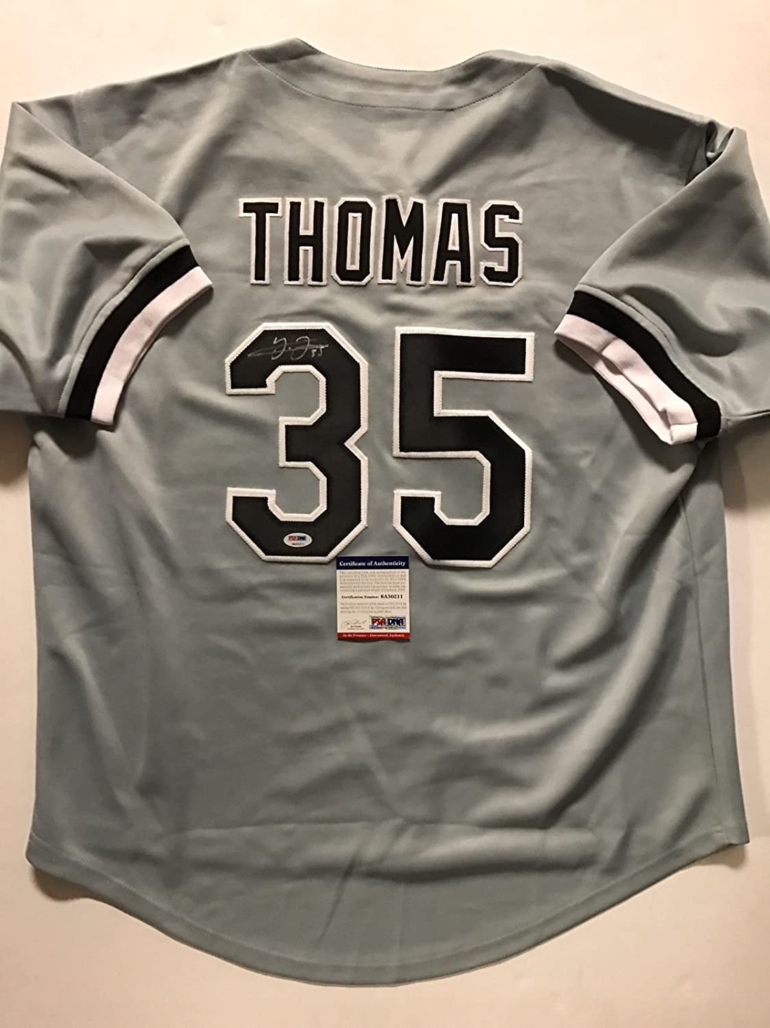 Autographed/Signed Frank Thomas Chicago White Sox Grey Baseball Jersey PSA/DNA COA