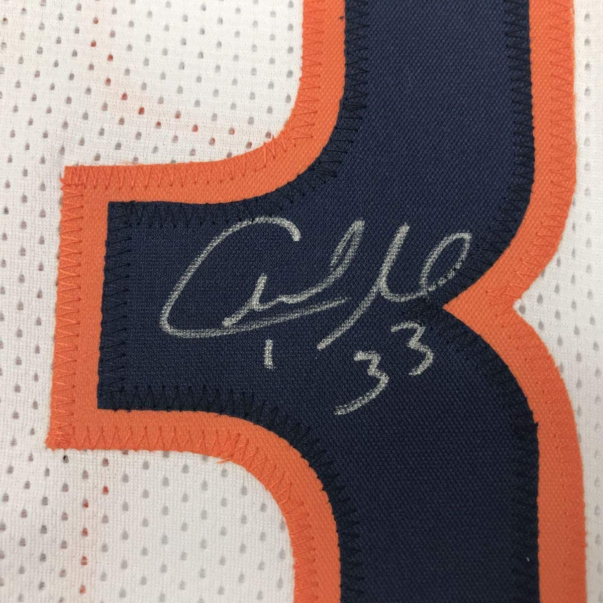 Autographed/Signed Charles Tillman Peanut Chicago White Football Jersey JSA COA