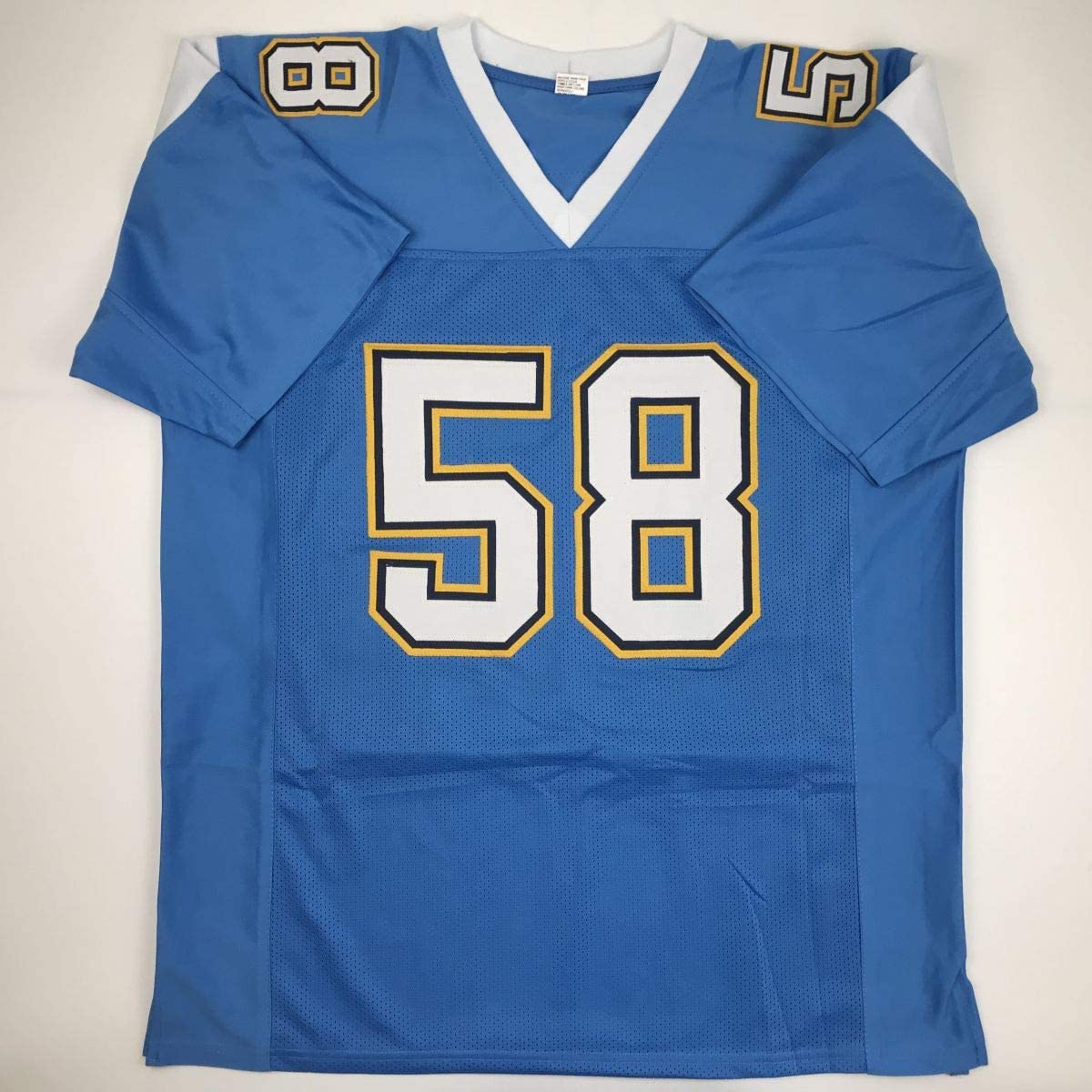 Autographed/Signed Thomas Davis Sr. Los Angeles LA Powder Blue Football Jersey JSA COA