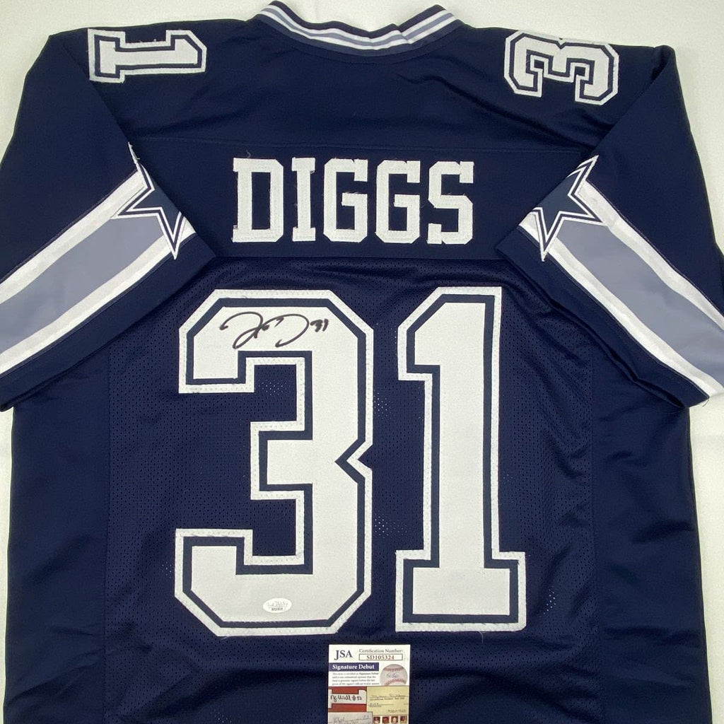 Autographed/Signed Trevon Diggs Dallas Dark Blue Football Jersey JSA COA