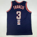 Autographed/Signed Steve Francis Houston Blue Basketball Jersey JSA COA