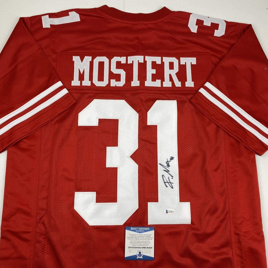 Autographed/Signed Raheem Mostert San Francisco Red Football Jersey JSA COA