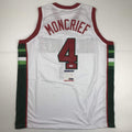 Autographed/Signed Sidney Moncrief Milwaukee White Basketball Jersey PSA/DNA COA