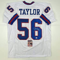 Autographed/Signed Lawrence Taylor HOF 99 New York White Football Jersey JSA COA