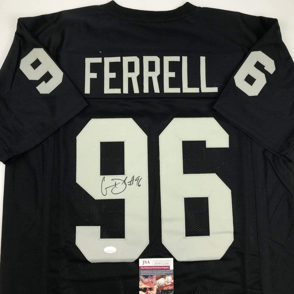 Autographed/Signed Clelin Ferrell Oakland Black Football Jersey JSA COA