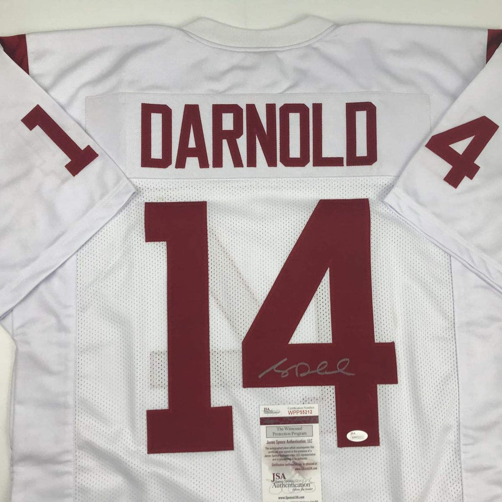 Autographed/Signed Sam Darnold USC Southen Cal White College Football Jersey JSA COA