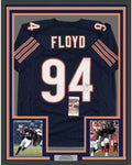 Framed Autographed/Signed Leonard Floyd 35x39 Chicago Blue Football Jersey JSA COA