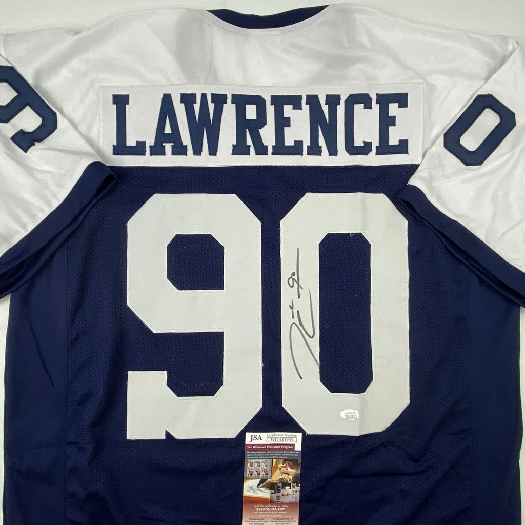 Autographed/Signed Demarcus Lawrence Dallas Thanksgiving Day Football Jersey JSA COA