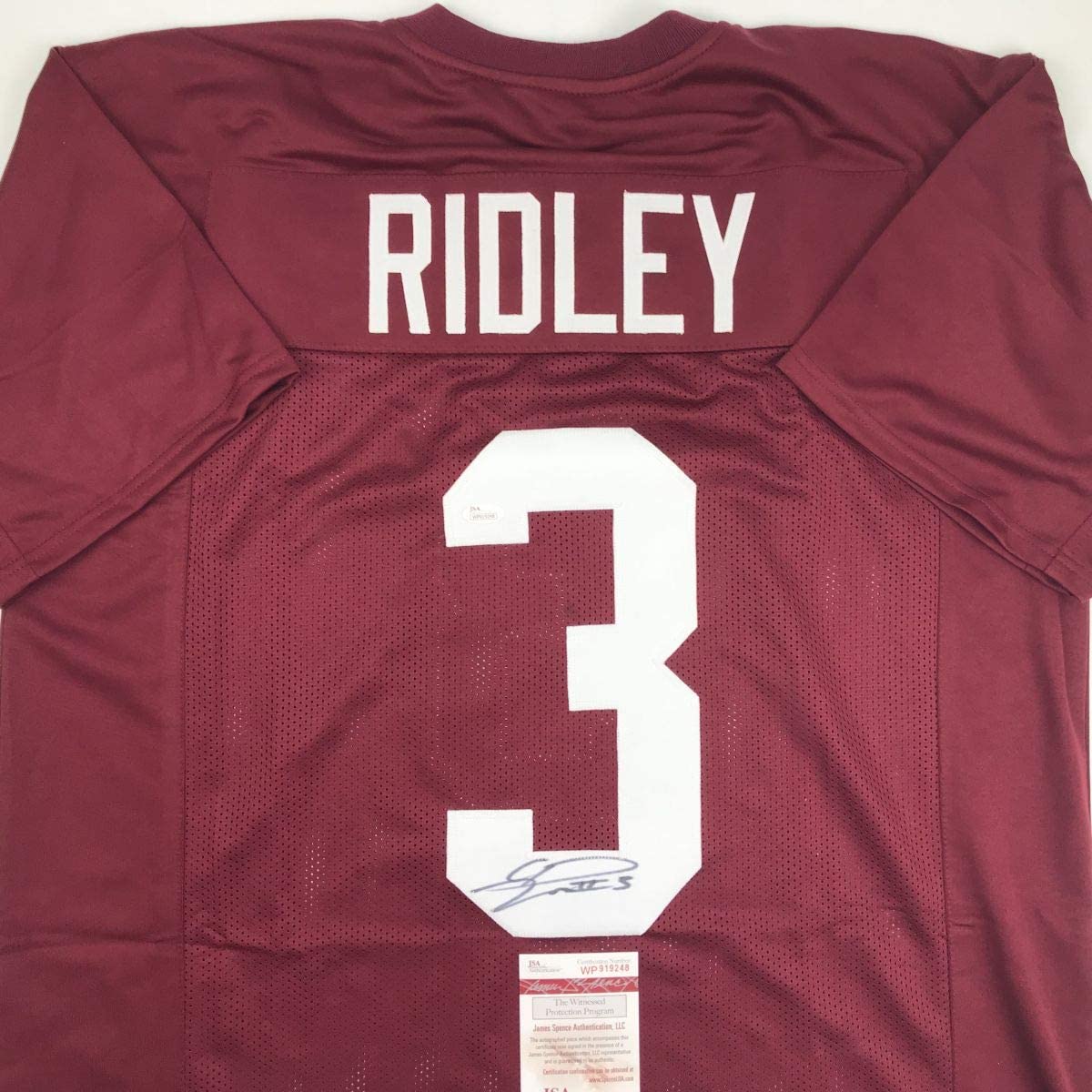 Autographed/Signed Calvin Ridley Alabama Maroon College Football Jersey JSA COA