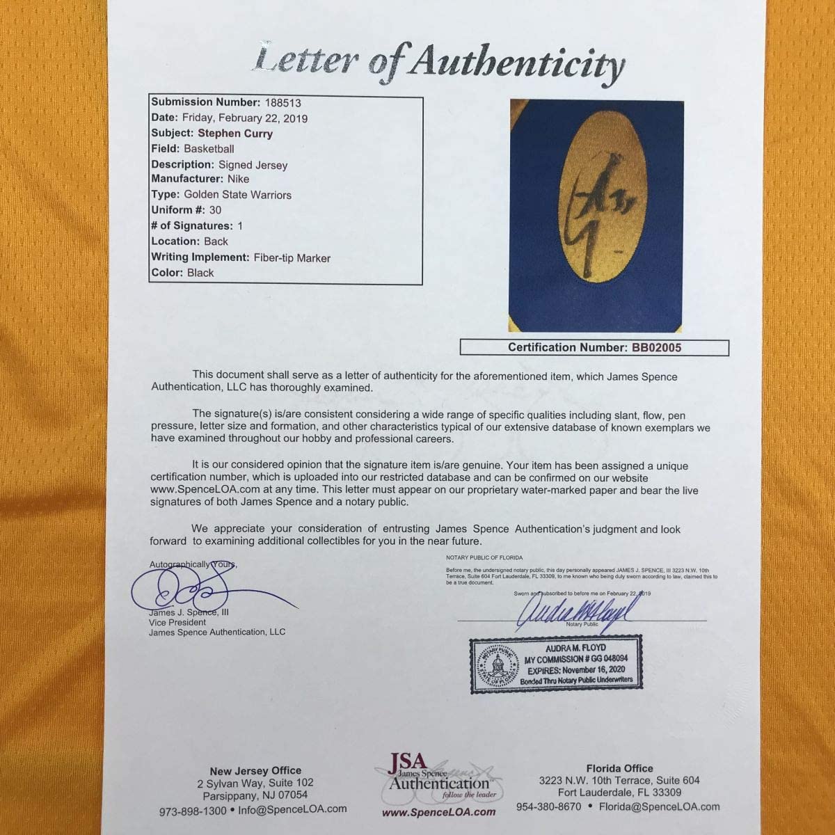 Autographed/Signed Stephen Steph Curry Golden State Chinese Heritage Yellow Basketball Jersey JSA COA/LOA