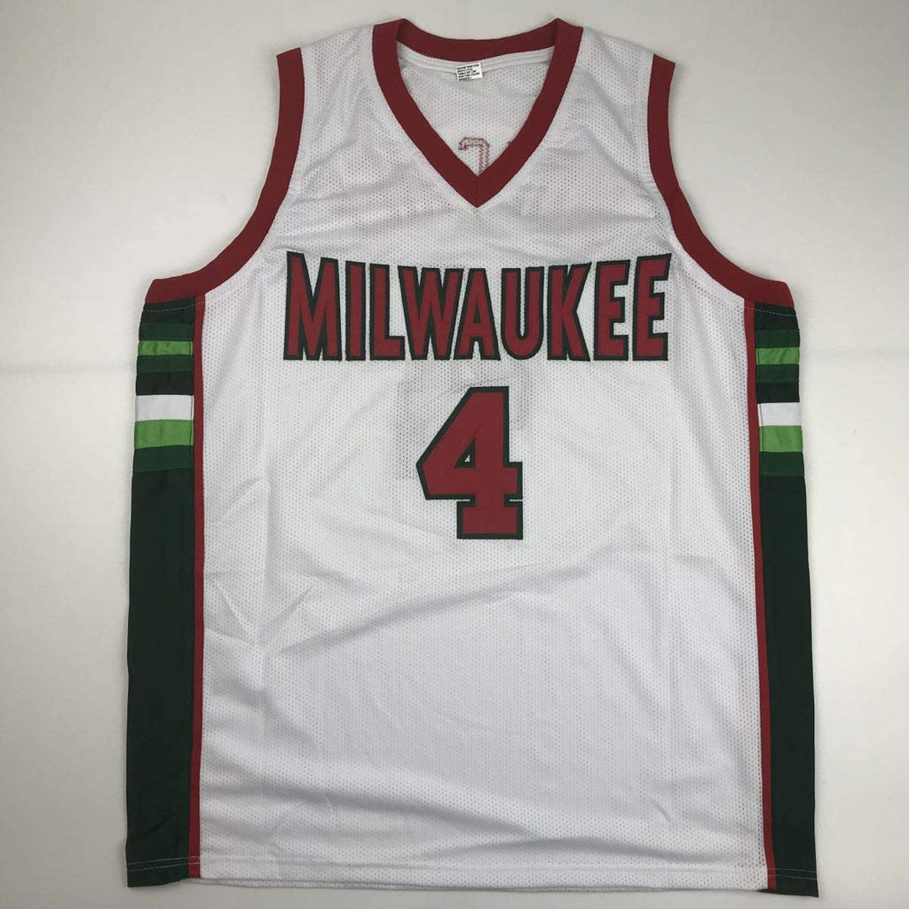 Autographed/Signed Sidney Moncrief Milwaukee White Basketball Jersey PSA/DNA COA
