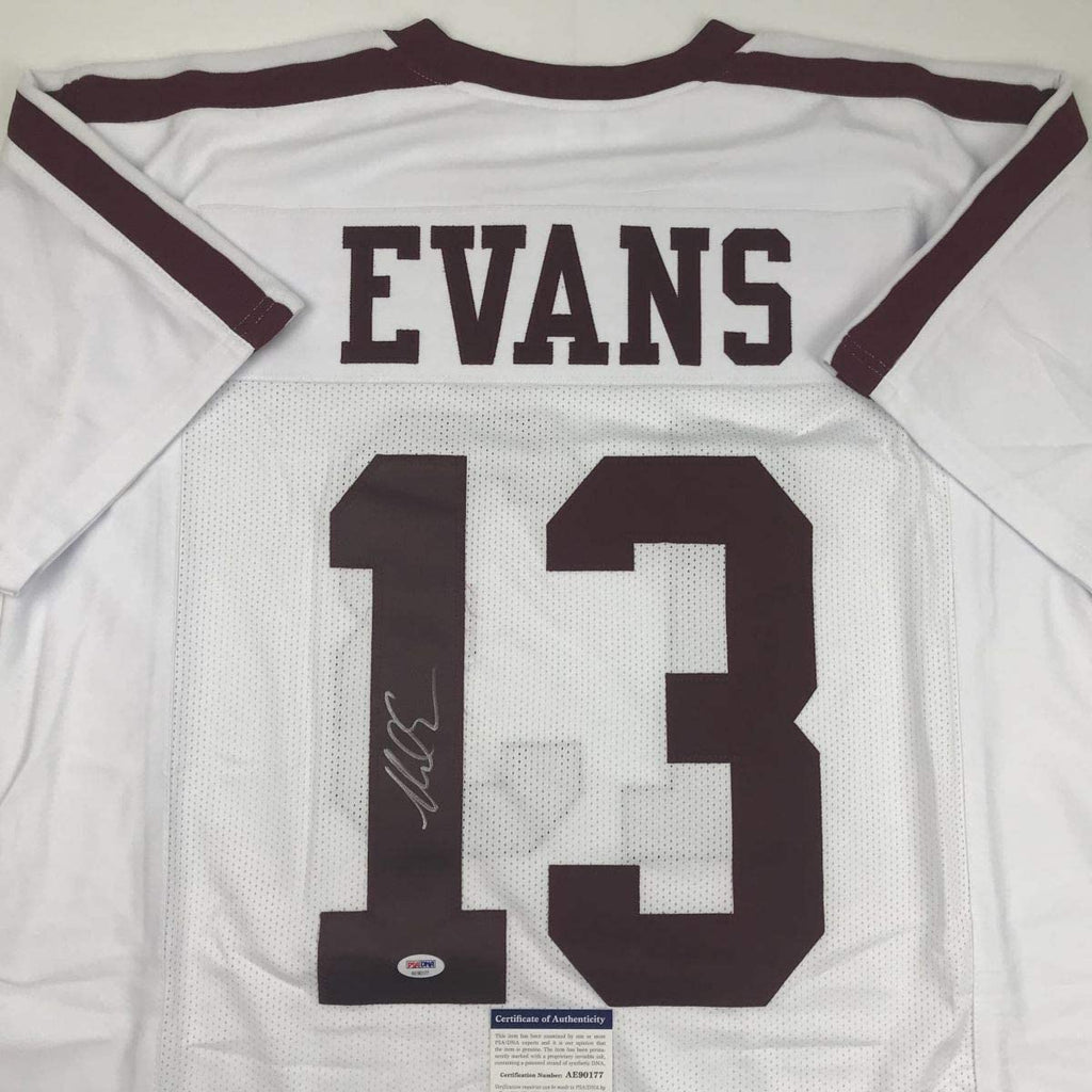 Autographed/Signed Mike Evans Texas A&M White College Football Jersey PSA/DNA COA