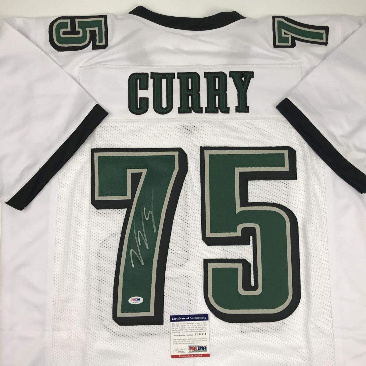 Autographed/Signed Vinny Curry Philadelphia White Football Jersey PSA/DNA COA
