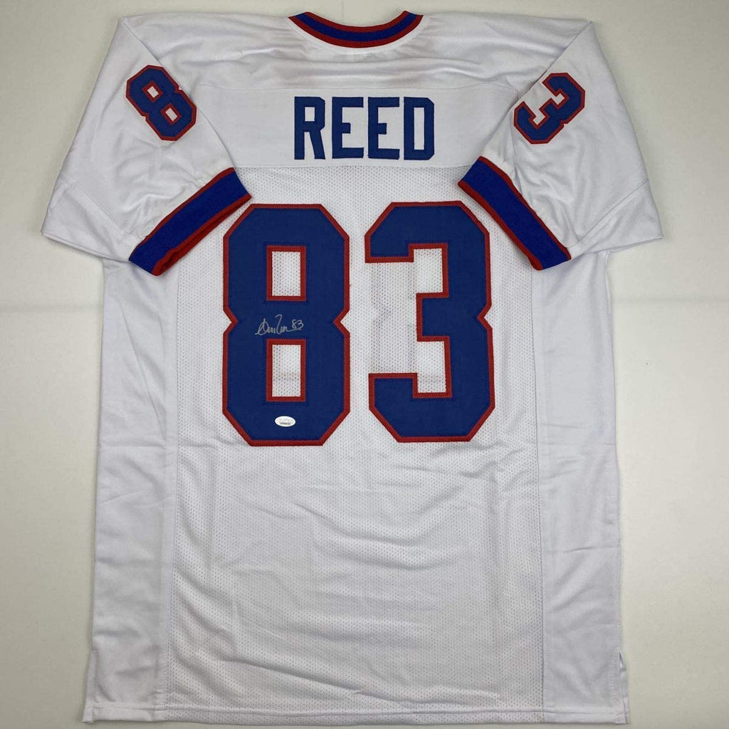 Autographed/Signed Andre Reed Buffalo White Football Jersey JSA COA