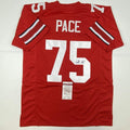 Autographed/Signed Orlando Pace Ohio State Red Football Jersey JSA COA