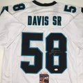 Autographed/Signed Thomas Davis Sr. Carolina White Football Jersey JSA COA