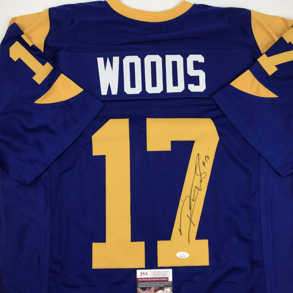 Autographed/Signed Robert Woods Los Angeles LA Retro Blue Football Jersey JSA COA