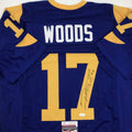 Autographed/Signed Robert Woods Los Angeles LA Retro Blue Football Jersey JSA COA