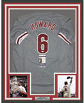 Framed Autographed/Signed Ryan Howard 06 MVP 35x39 Philadelphia Grey Baseball Jersey JSA COA