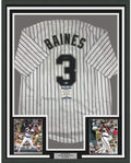 Framed Autographed/Signed Harold Baines 35x39 Chicago Pinstripe Baseball Jersey Beckett BAS COA