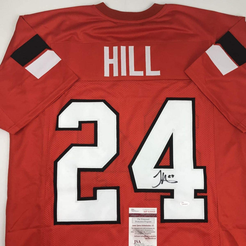 Autographed/Signed Tyreek Hill Oklahoma State Orange College Football Jersey JSA COA