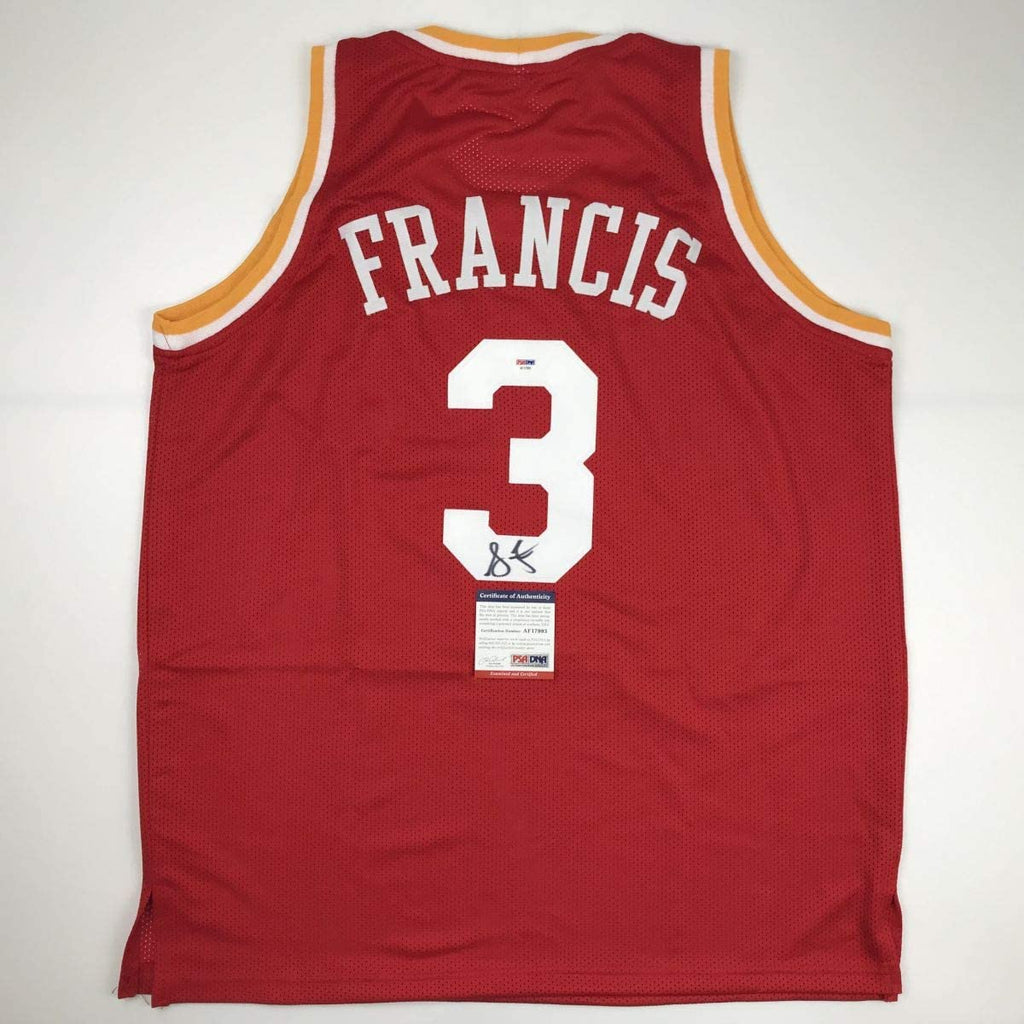 Autographed/Signed Steve Francis Houston Red Basketball Jersey PSA/DNA COA