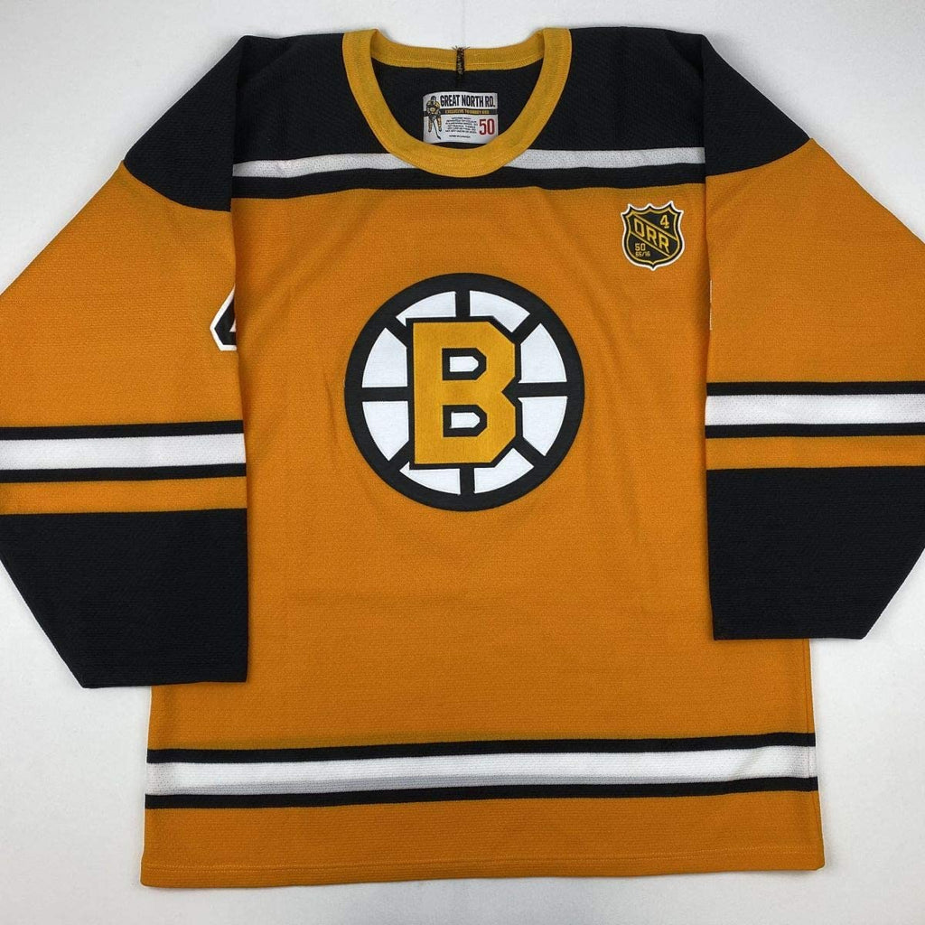 Autographed/Signed Bobby Orr Boston Yellow Hockey Jersey Beckett BAS & GNR COA