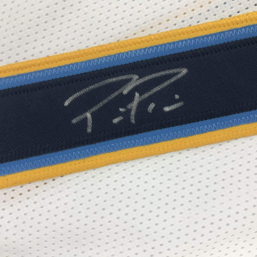 Autographed/Signed Philip Rivers Los Angeles LA White Football Jersey Beckett BAS COA