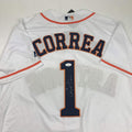 Autographed/Signed Carlos Correa Houston White Baseball Jersey JSA COA