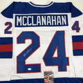 Autographed/Signed Rob McClanahan White Team USA Miracle On Ice 1980 Olympics Hockey Jersey JSA COA