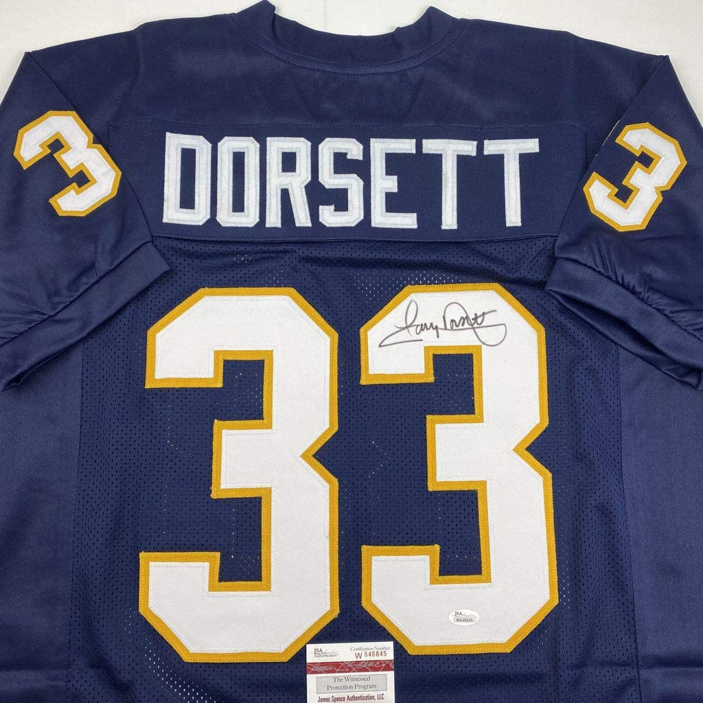 Autographed/Signed Tony Dorsett Pittsburgh Blue College Football Jersey JSA COA