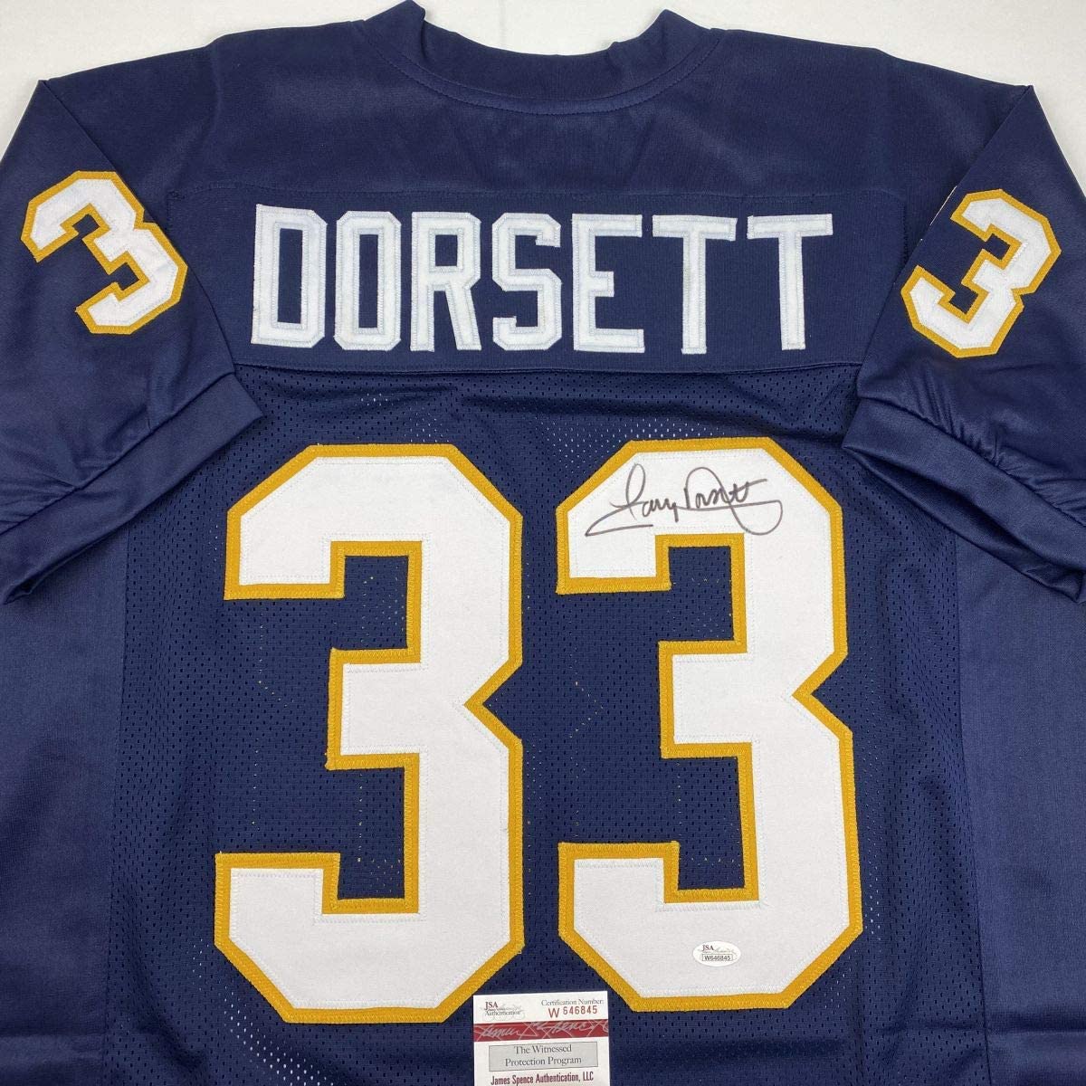 Autographed/Signed Tony Dorsett Pittsburgh Blue College Football Jersey JSA COA