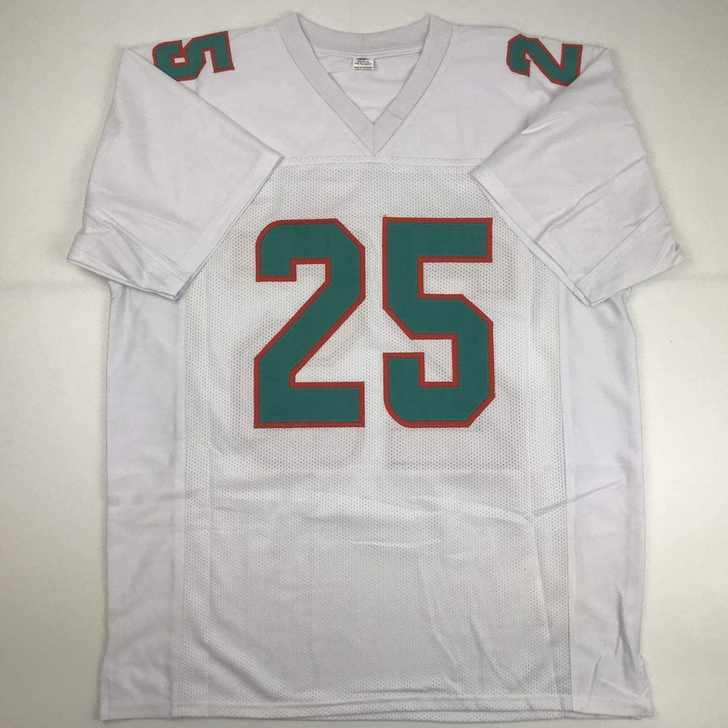 Autographed/Signed Xavien Howard Miami White Football Jersey PSA/DNA COA