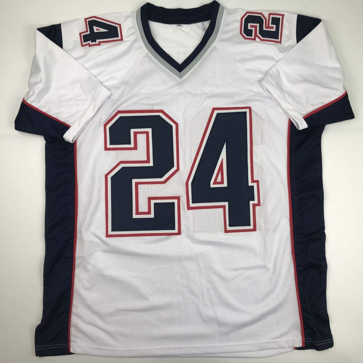 Autographed/Signed Stephon Gilmore New England White Football Jersey JSA COA