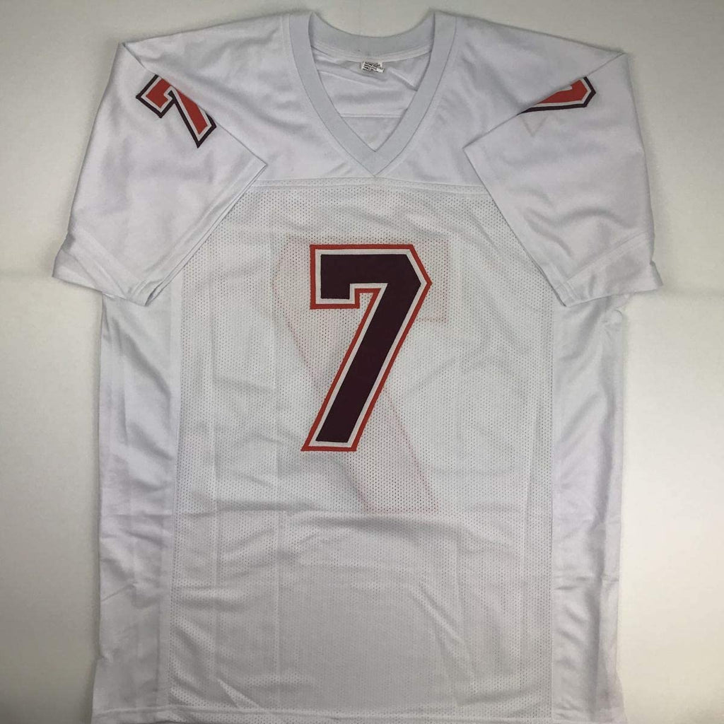 Autographed/Signed Michael Mike Vick Virginia Tech White College Football Jersey JSA COA