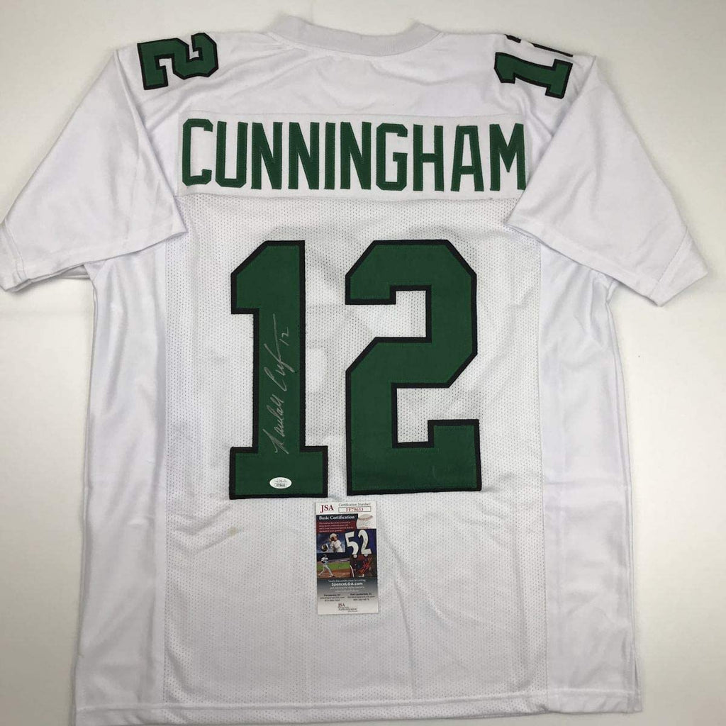 Autographed/Signed Randall Cunningham Philadelphia White Football Jersey JSA COA