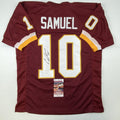 Autographed/Signed Curtis Samuel Washington Burgundy Football Jersey JSA COA