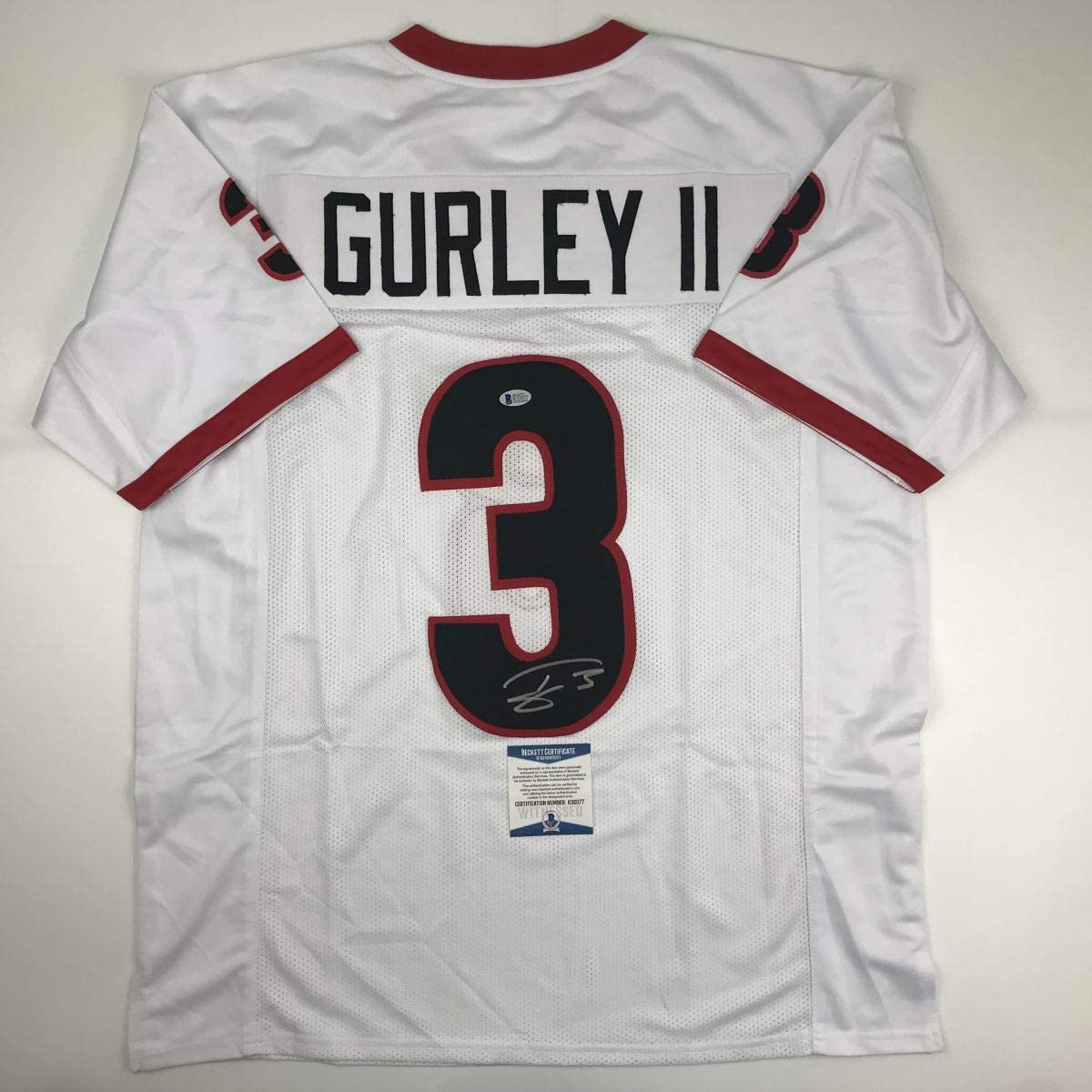 Autographed/Signed Todd Gurley Georgia White College Football Jersey Beckett BAS COA