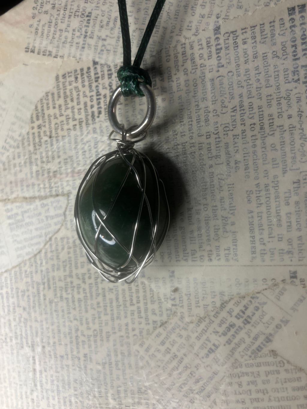 Wire Wrapped Stone and Crystal Necklaces, Stainless Steel