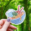Frog and Axolotl Ramen Sticker - 3"